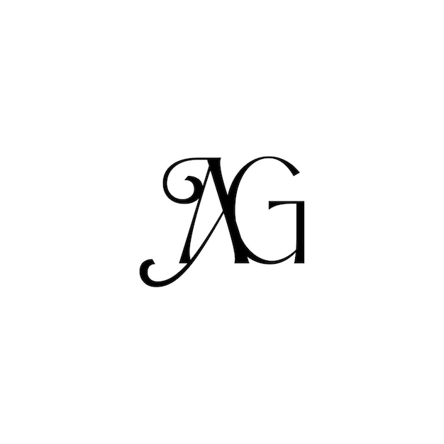 AG Monogram Logo Design letra texto nombre símbolo monocromo logotipo alfabeto carácter simple logo