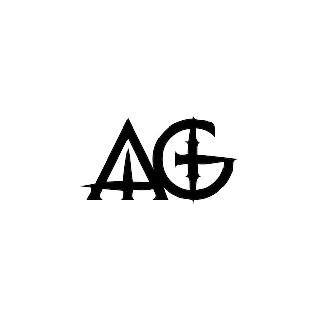 AG Monogram Logo Design letra texto nombre símbolo monocromo logotipo alfabeto carácter simple logo