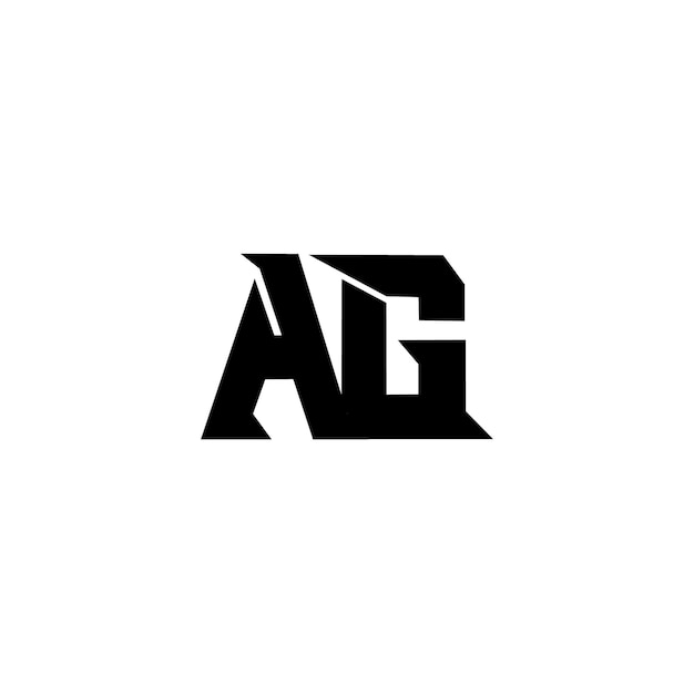 AG Monogram Logo Design letra texto nombre símbolo monocromo logotipo alfabeto carácter simple logo