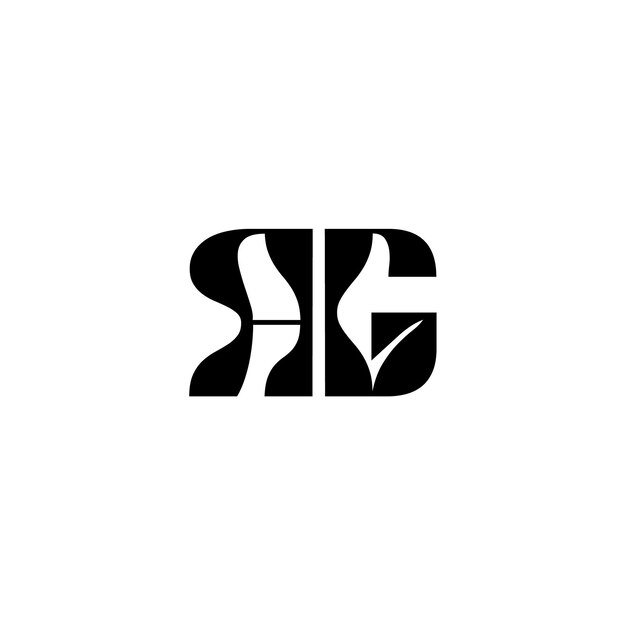 AG Monogram Logo Design letra texto nombre símbolo monocromo logotipo alfabeto carácter simple logo