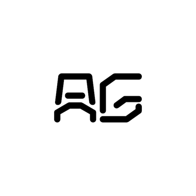 AG Monogram Logo Design letra texto nombre símbolo monocromo logotipo alfabeto carácter simple logo