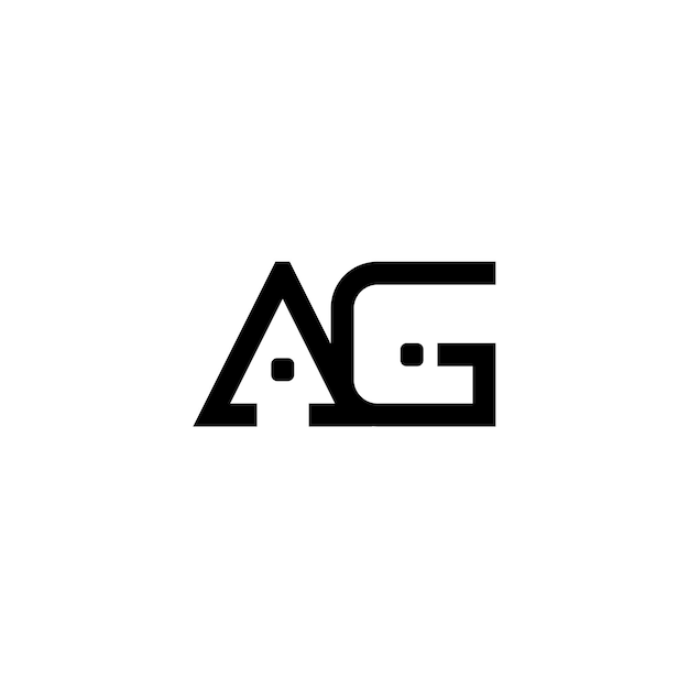 AG Monogram Logo Design letra texto nombre símbolo monocromo logotipo alfabeto carácter simple logo