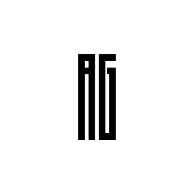 AG Monogram Logo Design letra texto nombre símbolo monocromo logotipo alfabeto carácter simple logo