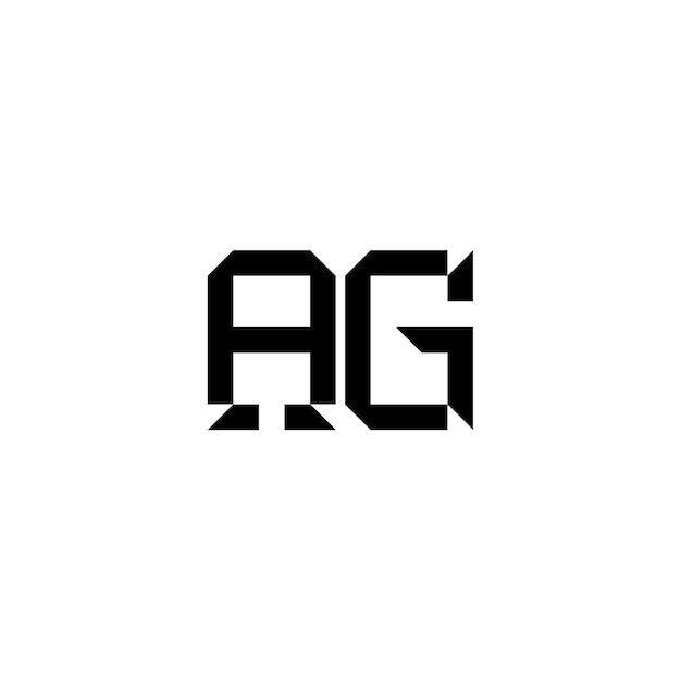 AG Monogram Logo Design letra texto nombre símbolo monocromo logotipo alfabeto carácter simple logo