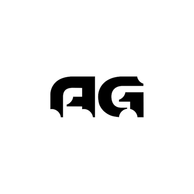 AG Monogram Logo Design letra texto nombre símbolo monocromo logotipo alfabeto carácter simple logo