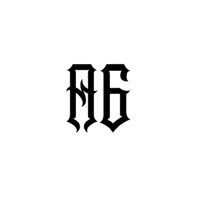 AG Monogram Logo Design letra texto nombre símbolo monocromo logotipo alfabeto carácter simple logo