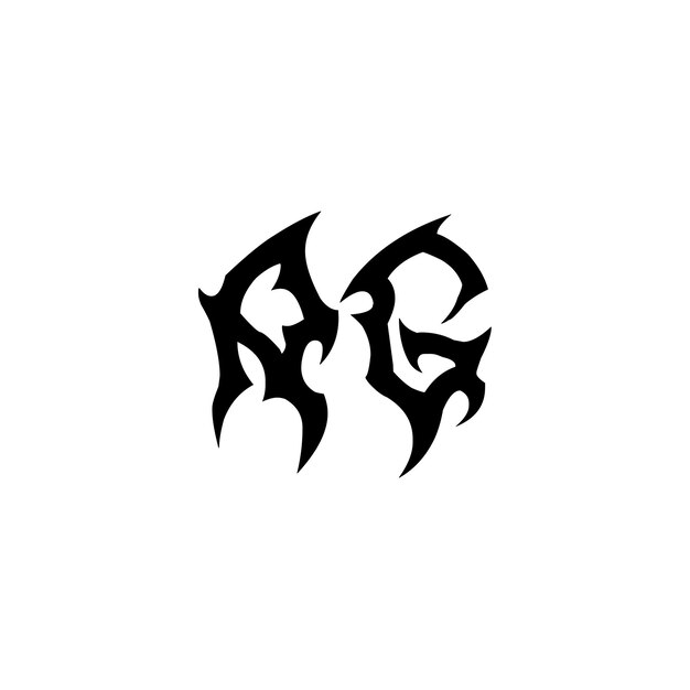 AG Monogram Logo Design letra texto nombre símbolo monocromo logotipo alfabeto carácter simple logo