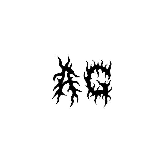 AG Monogram Logo Design letra texto nombre símbolo monocromo logotipo alfabeto carácter simple logo
