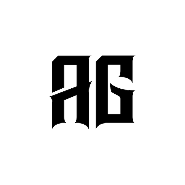 AG Monogram Logo Design letra texto nombre símbolo monocromo logotipo alfabeto carácter simple logo