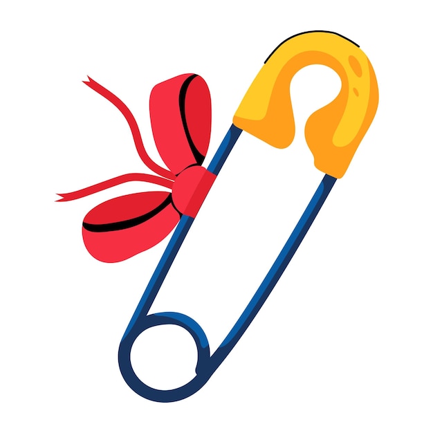 Agarra un icono plano de un alfiler de seguridad