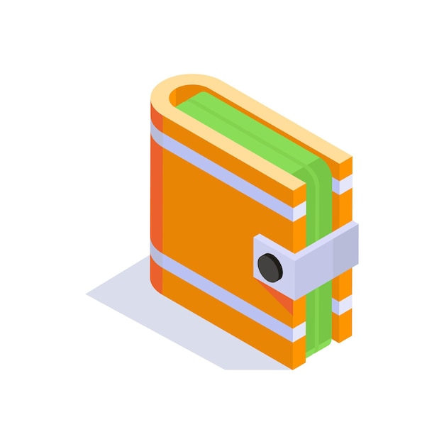 Agarrar este increíble icono de la billetera en el estilo isométrico vector premium