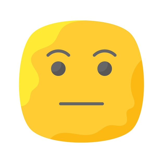 Agarrar este increíble icono de emoji indiferente personalizable vector plano