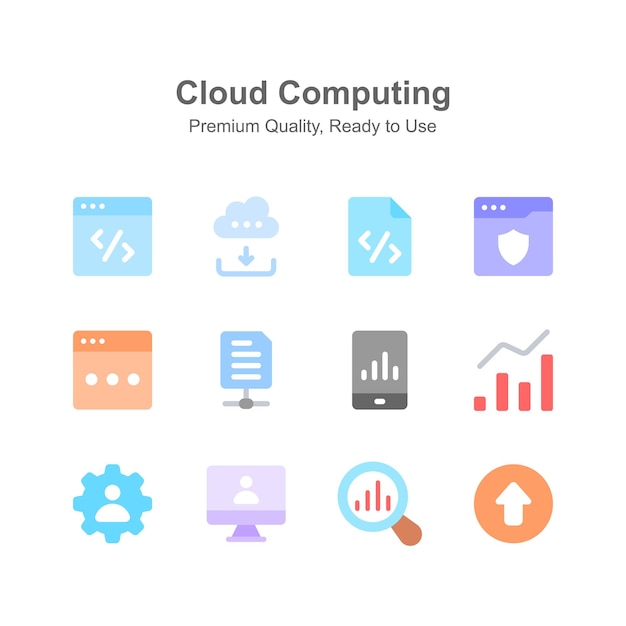 Agarre este conjunto de iconos de computación en la nube cuidadosamente elaborados