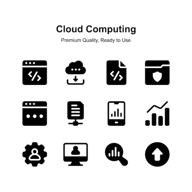 Agarre este conjunto de iconos de computación en la nube cuidadosamente elaborados
