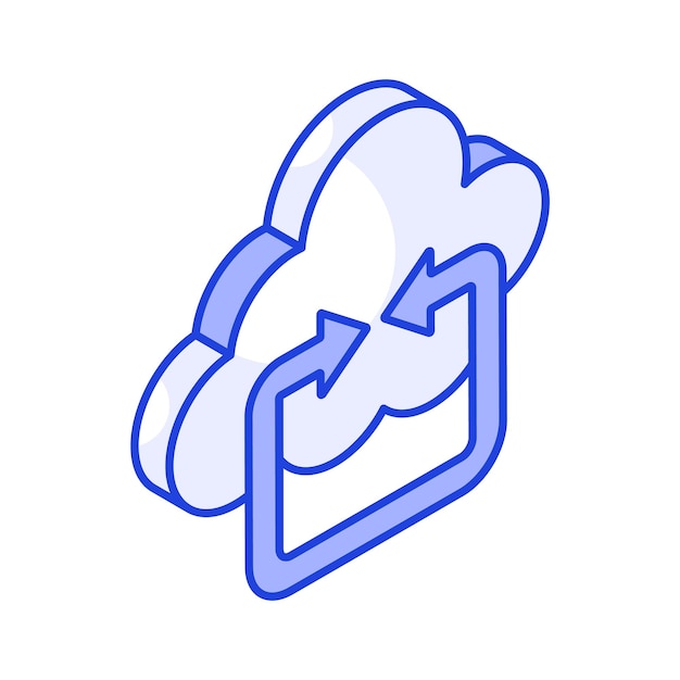 Agarre este hermoso icono de sincronización de nubes diseño vectorial de actualización de nubes