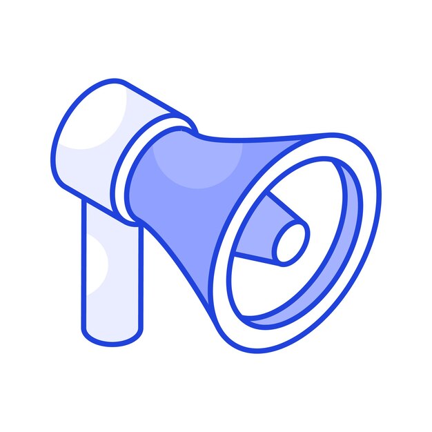 Agarre este icono bellamente diseñado de megáfono en estilo editable un vector personalizable