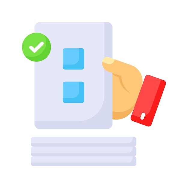 Agarre este icono cuidadosamente elaborado de papel de votación chequeado listo para usar