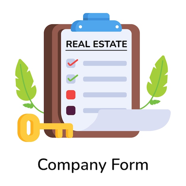 Agarre este icono plano del formulario de la compañía