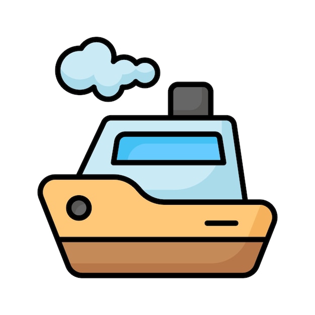Agarre este increíble icono de barco de juguete en el estilo de diseño de moda
