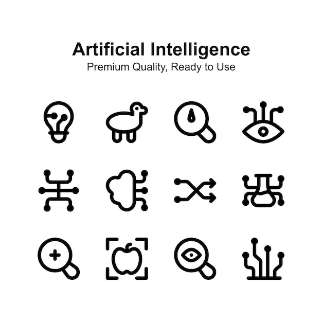 Agarre este increíble icono de inteligencia artificial en estilo editable