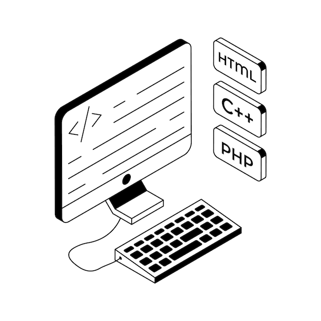 Agarre este increíble icono isométrico que muestra el software de programación