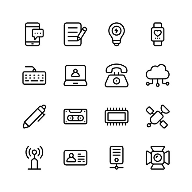 Agarre este único y moderno conjunto de iconos de red y comunicación