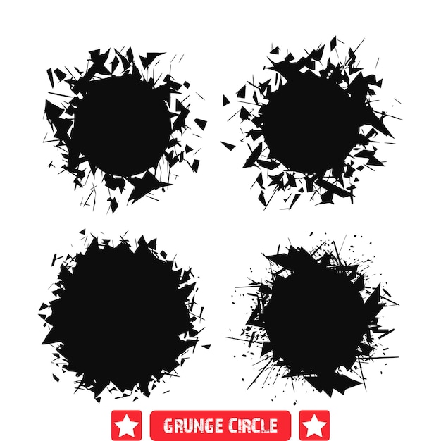 Aged Grunge Circles Vector Pack Siluetas circulares inspiradas en el vintage con un estilo distintivo