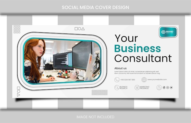 Vector agencia de consultoría empresarial diseño de portada de redes sociales