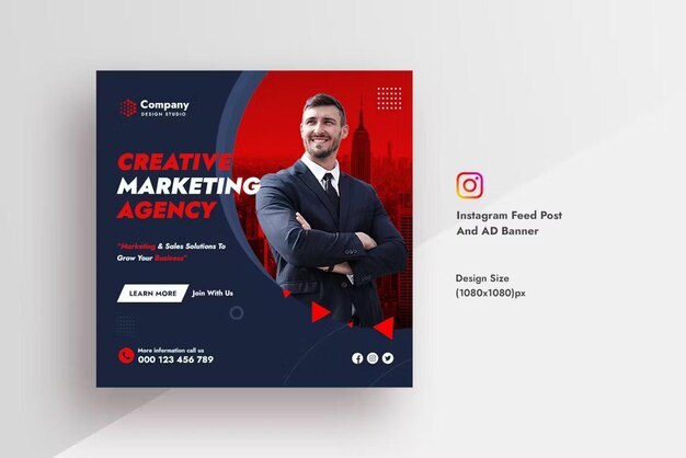 Agencia creativa de marketing en el feed de Instagram