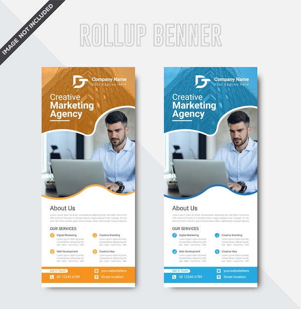 Agencia de expertos en marketing digital vectorial roll up banner standee design