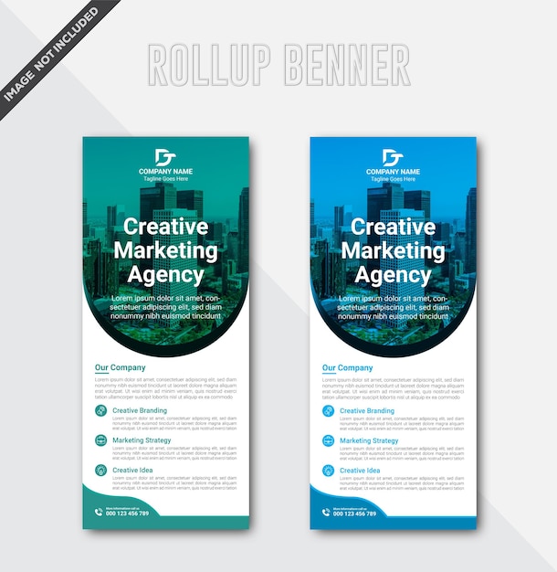 Agencia de expertos en marketing digital vectorial roll up banner standee design
