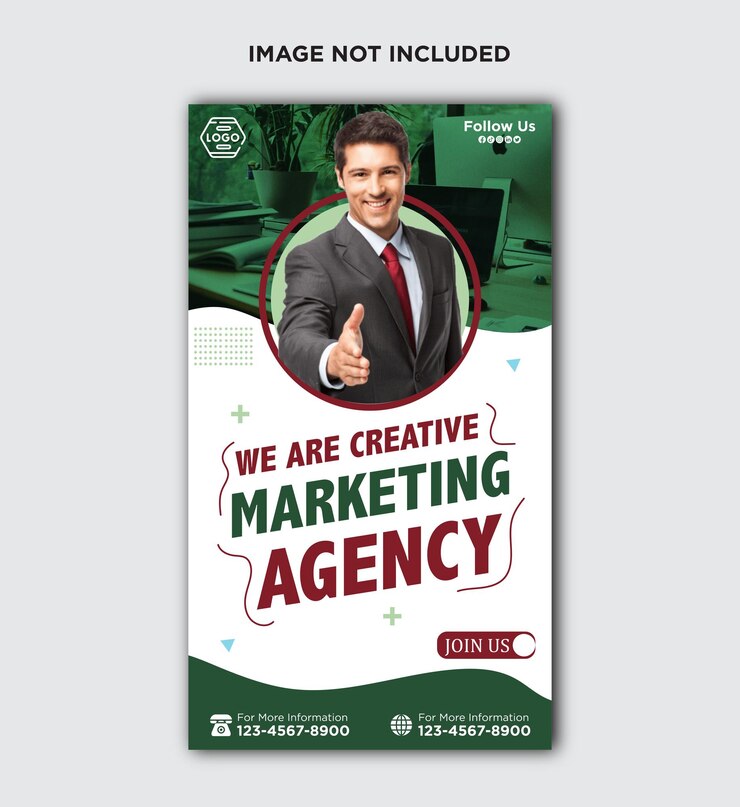 agencia de marketing creativa y plantilla corporativa de historia de instagram y facebook