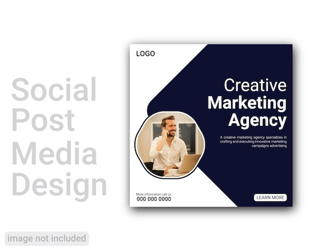 Vector agencia de marketing creativo diseño de publicaciones en redes sociales