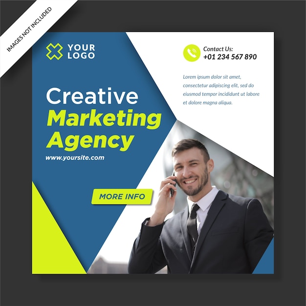 Vector agencia de marketing creativo instagram post banner diseño de redes sociales