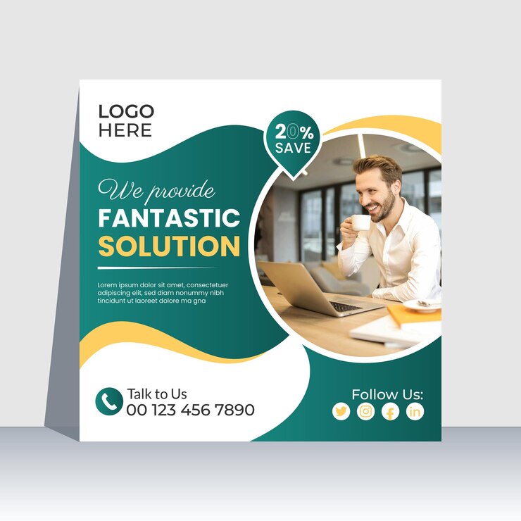Agencia de marketing creativo Negocios corporativos Medios sociales Publicar anuncios de banner plantilla de volante de esquí
