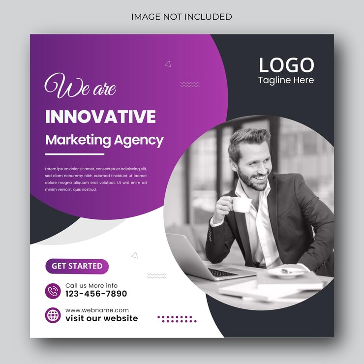 agencia de marketing digital y banner corporativo de redes sociales o plantilla vectorial premium de publicación de Instagram