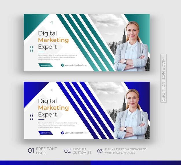 Agencia de marketing digital corporativo de redes sociales de portada de Facebook y plantilla de publicación de Instagram