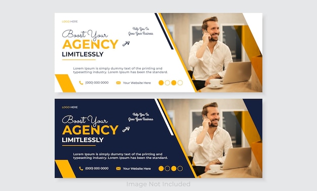 Agencia de marketing digital de negocios corporativos redes sociales set de plantillas de diseño de banners de portada de Facebook
