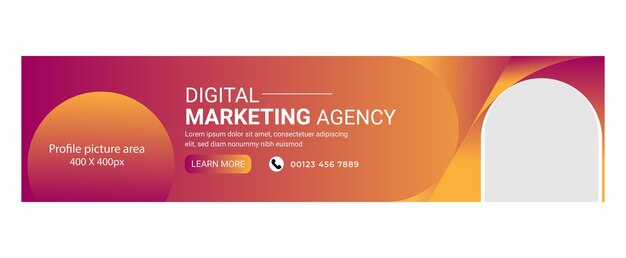 Agencia de marketing digital perfil de LinkedIn Diseño de banner.