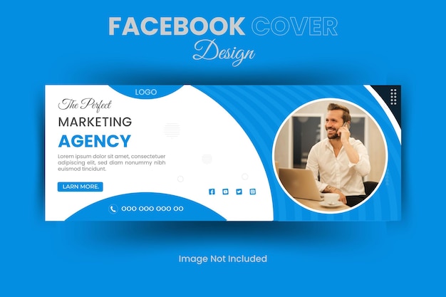 Agencia de marketing digital y plantilla de portada corporativa de facebook