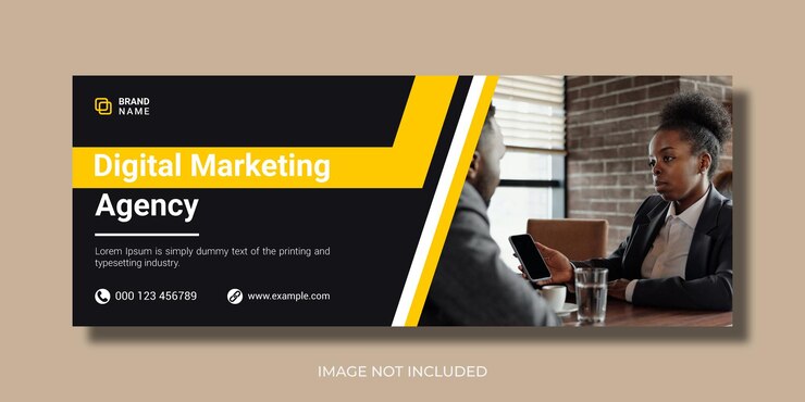 Agencia de marketing digital y plantilla de portada corporativa de facebook