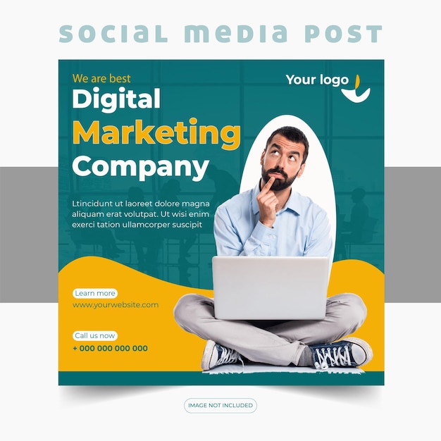 Agencia de marketing digital y plantilla de publicación de redes sociales empresariales