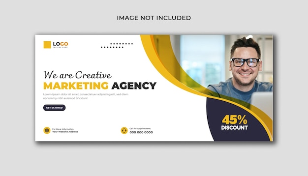 Agencia de marketing digital portada de redes sociales y plantilla de banner web