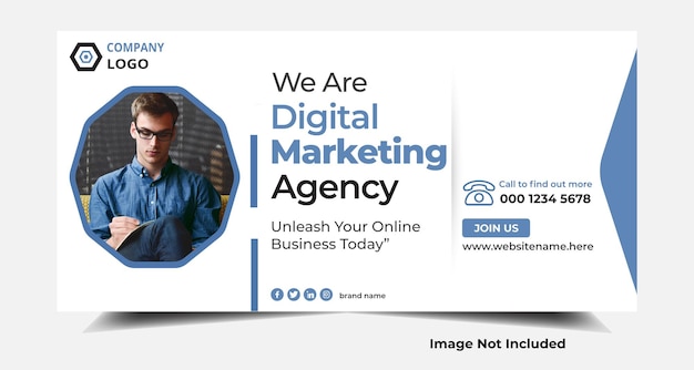 agencia de marketing digital publicación en las redes sociales portada o banner