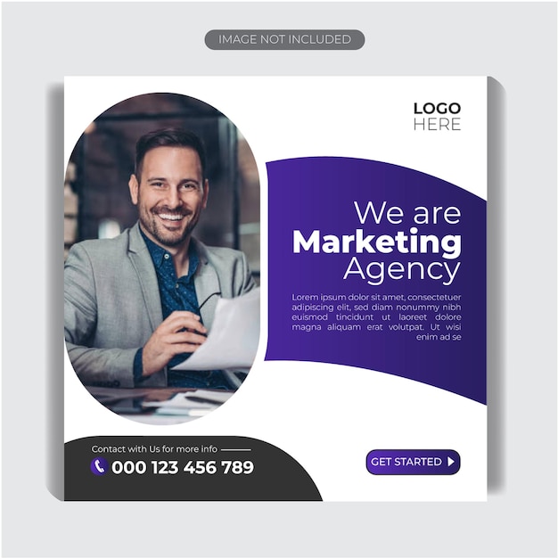 Agencia de marketing digital y redes sociales corporativas plantilla de banner de publicación de instagram