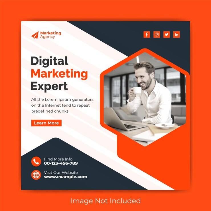 Agencia de marketing empresarial y plantilla de publicación de redes sociales corporativas