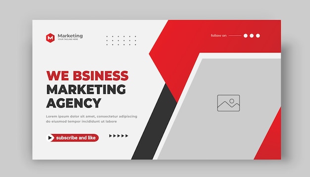 Agencia de marketing empresarial en la web - plantilla de banner de YouTube