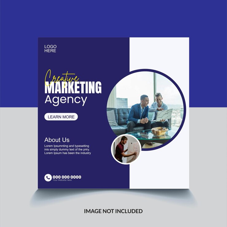 agencia de marketing redes sociales anuncios de Instagram publicación promoción de negocios corporativos estandarte cuadrado