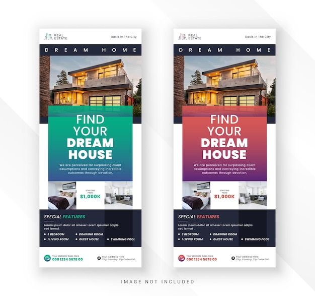 Agencia de negocios de bienes raíces de forma geométrica creativa roll up standee banner