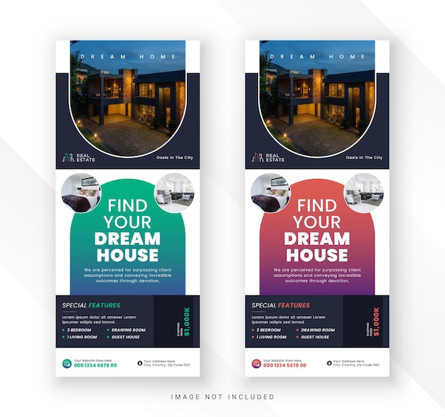 Agencia de negocios de bienes raíces de forma geométrica creativa roll up standee banner